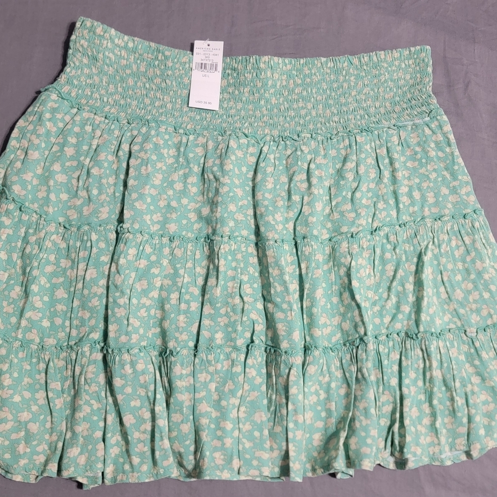 NWT American Eagle Outfitters Mint Floral Mini Skirt